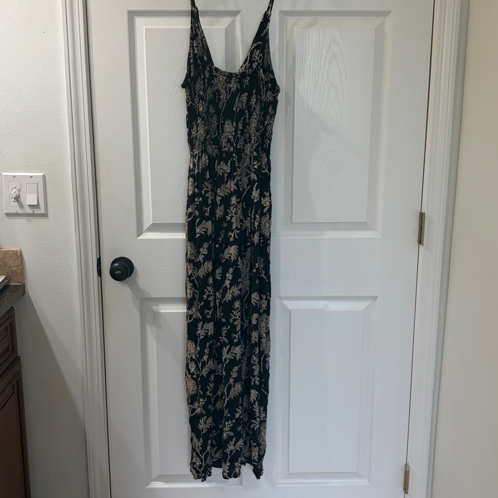 Angie Black Wide Leg Jumpsuit with Cream Floral Print - Picture 7 of 7